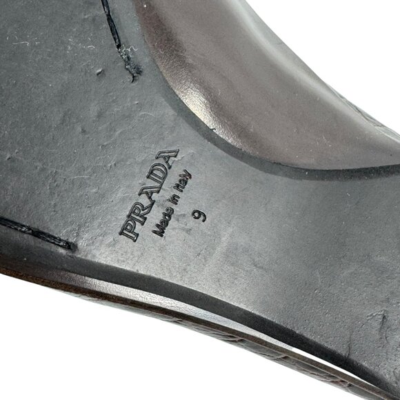 PRADA Dark Brown Croc Embossed Calfskin Men's Loafers Made in Italy 9UK - 10US - Picture 13 of 13